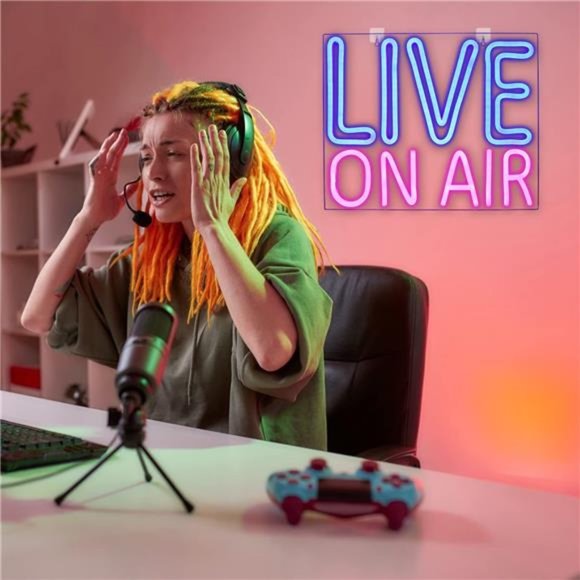 Live OnAir Neon Signs,Neon Signs for Wall Decor,Neon Light USB Powered,Led Signs - Picture 2 of 6